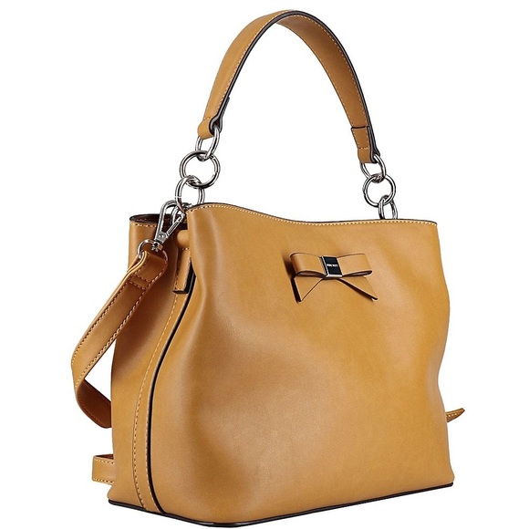 Nine West Maille Bucket Bag / Mustard gold handbag/ Purse - Picture 1 of 13